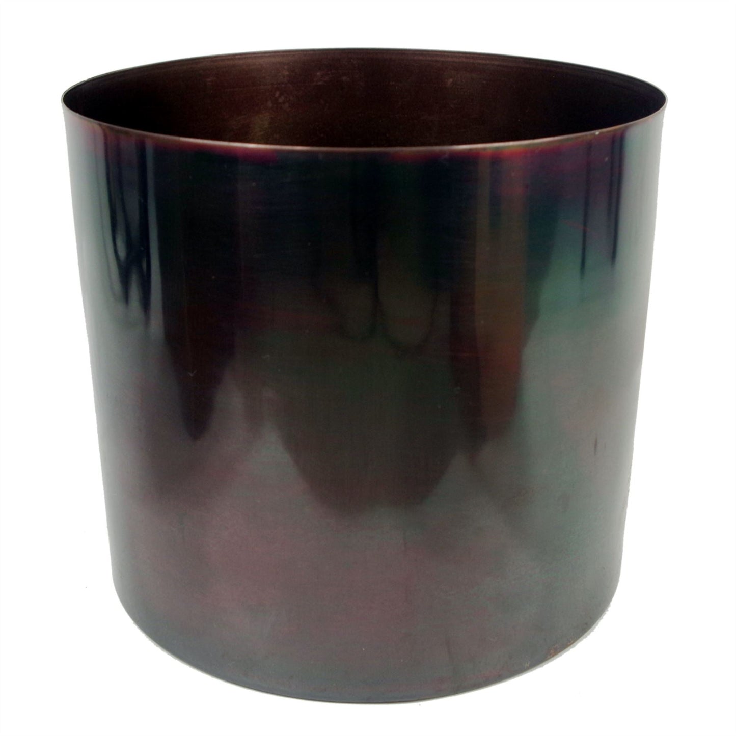 Metal Planter Stand Black Iridescent Rainbow Plant Pot 62cm x 18cm Leaf Design Botanik