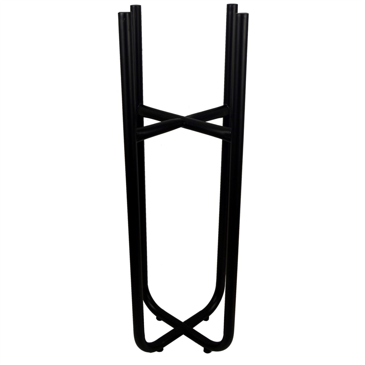 Metal Planter Stand Black Iridescent Rainbow Plant Pot 62cm x 18cm Leaf Design Botanik