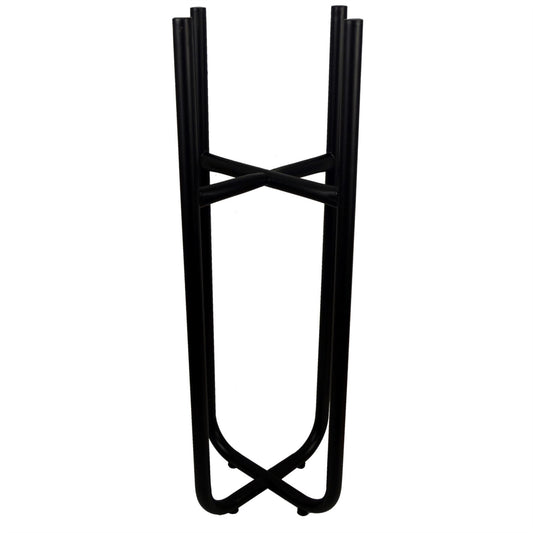 Metal Planter Stand Black Iridescent Rainbow Plant Pot 62cm x 18cm Leaf Design Botanik